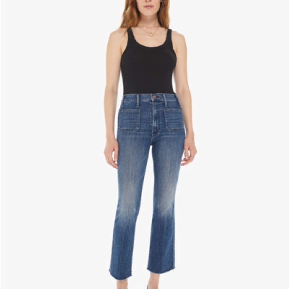 MOTHER The Hustler Patch Pocket Ankle Fray